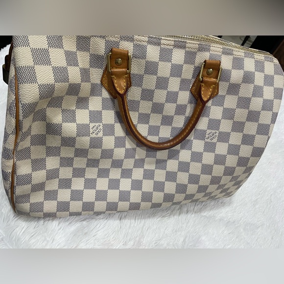 Louis Vuitton Speedy 30 Damier Azur Boston Back Checkered Pattern. Made in USA - Picture 13 of 17